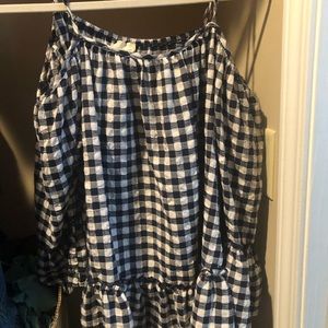Off the shoulder plaid top